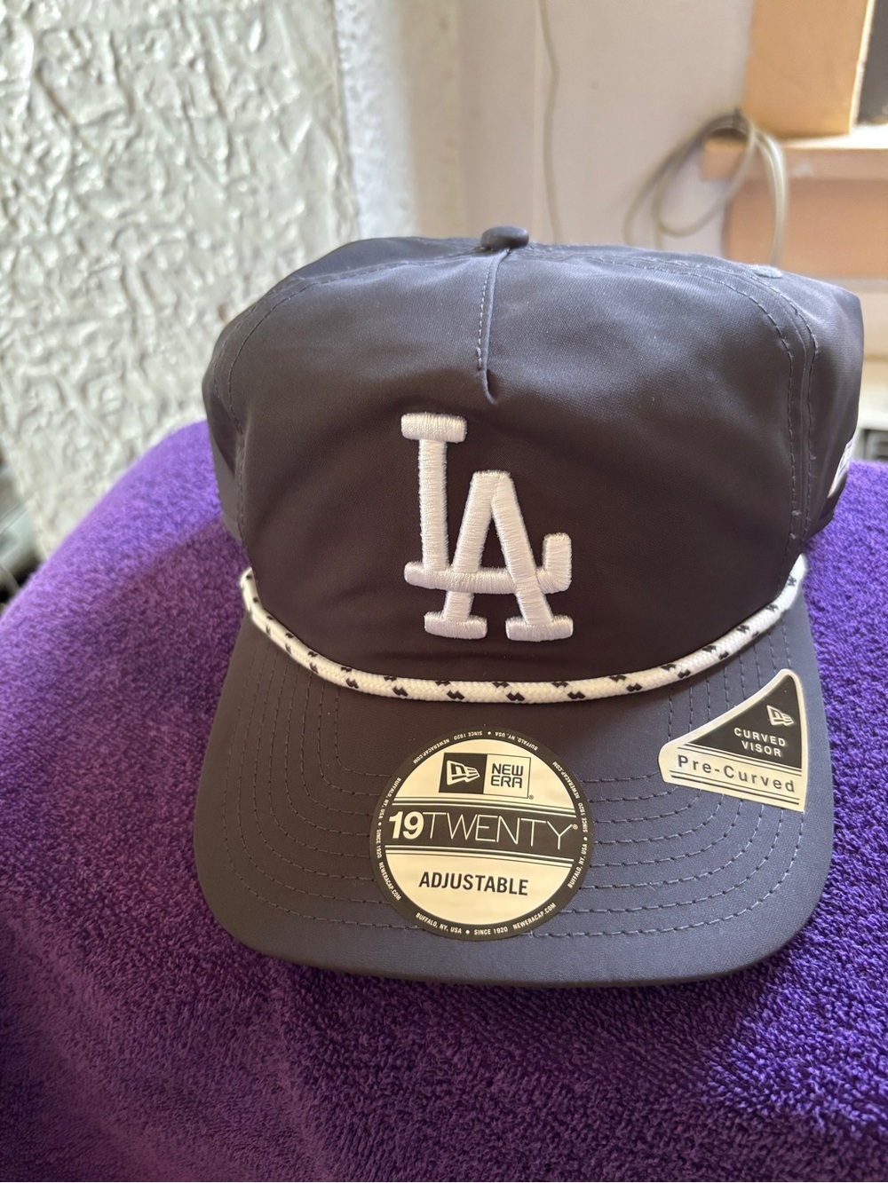 LA Dodgers New Era 19TWENTY Gray and White Rope-Trim Adjustable Cap